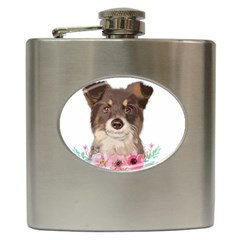 Watercolor Dog Hip Flask (6 Oz) by SychEva