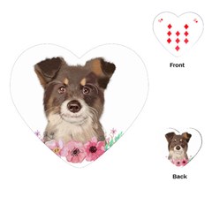 Watercolor Dog Playing Cards Single Design (heart)