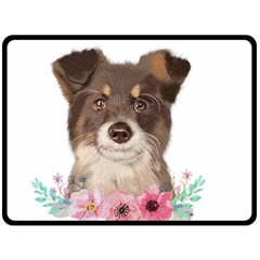 Watercolor Dog Fleece Blanket (large) by SychEva