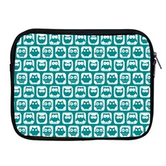 Teal And White Owl Pattern Apple Ipad 2/3/4 Zipper Cases by GardenOfOphir