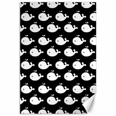 Cute Whale Illustration Pattern Canvas 12  X 18  by GardenOfOphir