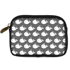 Cute Whale Illustration Pattern Digital Camera Leather Case by GardenOfOphir