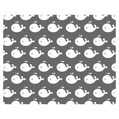 Cute Whale Illustration Pattern Two Sides Premium Plush Fleece Blanket (medium)