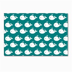 Cute Whale Illustration Pattern Postcard 4 x 6  (Pkg of 10)