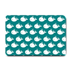 Cute Whale Illustration Pattern Small Doormat by GardenOfOphir