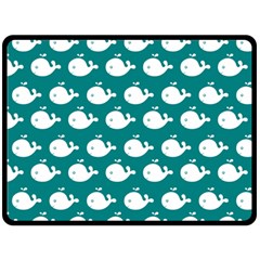 Cute Whale Illustration Pattern Fleece Blanket (Large)