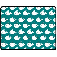 Cute Whale Illustration Pattern Fleece Blanket (Medium)