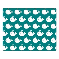 Cute Whale Illustration Pattern Two Sides Premium Plush Fleece Blanket (Large)