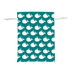 Cute Whale Illustration Pattern Lightweight Drawstring Pouch (L)