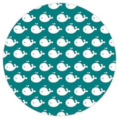 Cute Whale Illustration Pattern Round Trivet