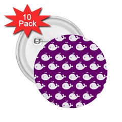 Cute Whale Illustration Pattern 2 25  Buttons (10 Pack) 