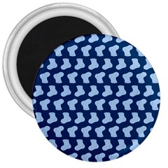 Blue Cute Baby Socks Illustration Pattern 3  Magnets by GardenOfOphir