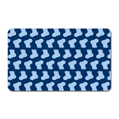 Blue Cute Baby Socks Illustration Pattern Magnet (rectangular) by GardenOfOphir