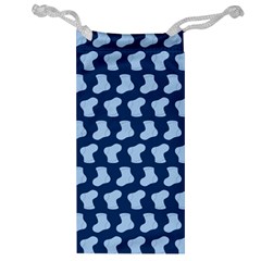 Blue Cute Baby Socks Illustration Pattern Jewelry Bag by GardenOfOphir