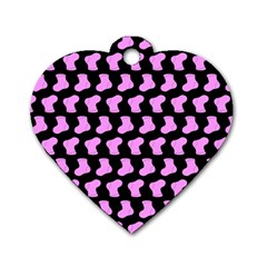 Cute Baby Socks Illustration Pattern Dog Tag Heart (two Sides) by GardenOfOphir