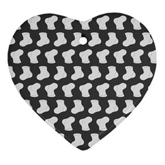 Cute Baby Socks Illustration Pattern Heart Ornament (two Sides) by GardenOfOphir