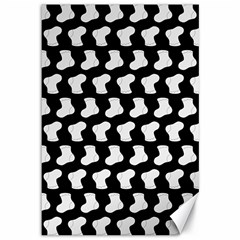 Black And White Cute Baby Socks Illustration Pattern Canvas 12  X 18  by GardenOfOphir