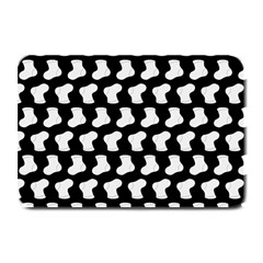 Black And White Cute Baby Socks Illustration Pattern Plate Mats by GardenOfOphir