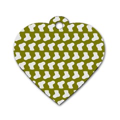 Cute Baby Socks Illustration Pattern Dog Tag Heart (two Sides) by GardenOfOphir