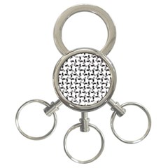 Chooper Motorcycle Drawing Motif Pattern 3-Ring Key Chain