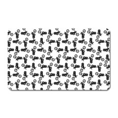 Chooper Motorcycle Drawing Motif Pattern Magnet (Rectangular)