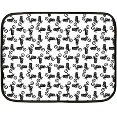 Chooper Motorcycle Drawing Motif Pattern Fleece Blanket (mini) by dflcprintsclothing