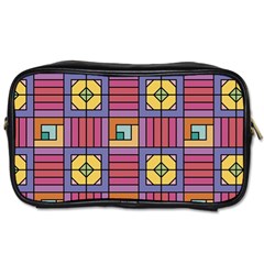 Pattern Geometric Colorful Lines Shapes Toiletries Bag (one Side) by Jancukart