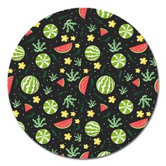 Watermelon Berry Patterns Pattern Magnet 5  (round) by Jancukart