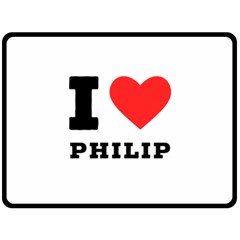 I Love Philip Two Sides Fleece Blanket (large) by ilovewhateva