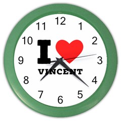 I Love Vincent  Color Wall Clock