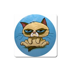 Grumpy Cat Square Magnet by Jancukart
