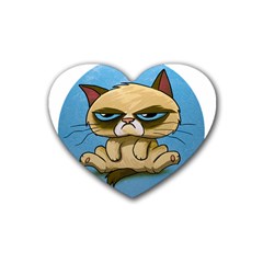 Grumpy Cat Rubber Coaster (heart)