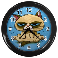 Grumpy Cat Wall Clock (black) by Jancukart