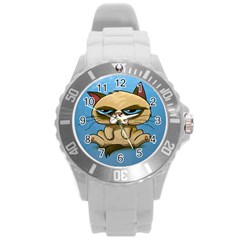 Grumpy Cat Round Plastic Sport Watch (l) by Jancukart