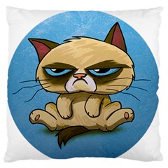 Grumpy Cat Large Premium Plush Fleece Cushion Case (one Side) by Jancukart