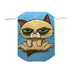 Grumpy Cat Lightweight Drawstring Pouch (l) by Jancukart