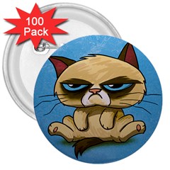 Grumpy Cat 3  Buttons (100 Pack)  by Jancukart