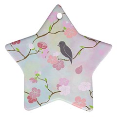 Birds Blossom Seamless Pattern Star Ornament (two Sides) by Jancukart