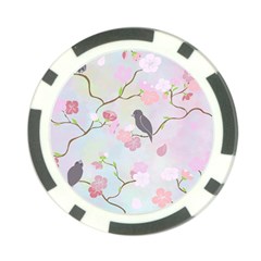 Birds Blossom Seamless Pattern Poker Chip Card Guard