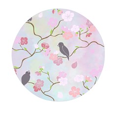 Birds Blossom Seamless Pattern Mini Round Pill Box (pack Of 5)