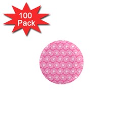 Pink Gerbera Daisy Vector Tile Pattern 1  Mini Magnets (100 Pack)  by GardenOfOphir