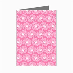 Pink Gerbera Daisy Vector Tile Pattern Mini Greeting Card by GardenOfOphir