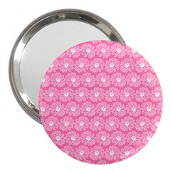 Pink Gerbera Daisy Vector Tile Pattern 3  Handbag Mirrors by GardenOfOphir