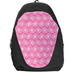 Pink Gerbera Daisy Vector Tile Pattern Backpack Bag by GardenOfOphir