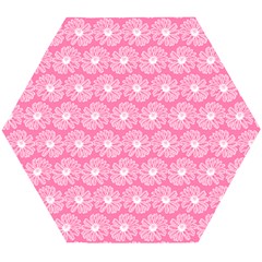 Pink Gerbera Daisy Vector Tile Pattern Wooden Puzzle Hexagon by GardenOfOphir