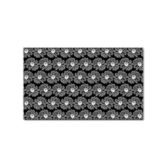 Black And White Gerbera Daisy Vector Tile Pattern Sticker (rectangular) by GardenOfOphir