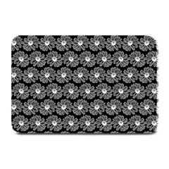 Black And White Gerbera Daisy Vector Tile Pattern Plate Mats by GardenOfOphir