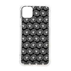 Black And White Gerbera Daisy Vector Tile Pattern Iphone 11 Pro Max 6 5 Inch Tpu Uv Print Case by GardenOfOphir