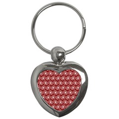 Gerbera Daisy Vector Tile Pattern Key Chain (heart) by GardenOfOphir