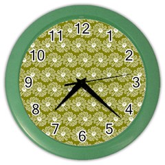 Gerbera Daisy Vector Tile Pattern Color Wall Clock